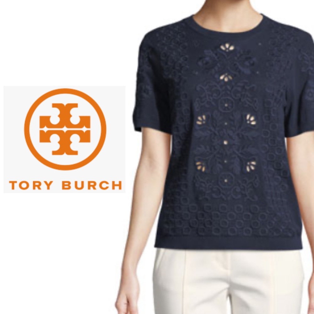Tory Burch Navy Blue Blouse
